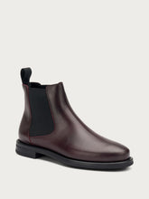 Leather Chelsea boots with shaded finish - Bordeaux | FRAU