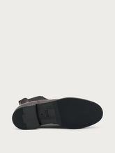 Finished leather Chelsea boots with wing-tip design - Bordeaux | FRAU