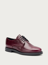 Classic semi-polished leather lace-ups - Bordeaux | FRAU