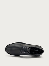 Classic leather lace-ups with satin laces - Black | FRAU