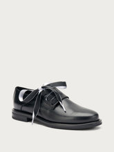Leather lace-ups with satin laces - Black | FRAU
