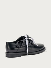 Leather lace-ups with satin laces - Black | FRAU