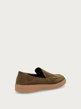 Men's casual green suede slip-ons - Fern/Barley | FRAU
