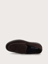 Men's casual dark brown suede slip-ons - Pepper | FRAU