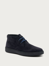Men's casual blue suede lace-up ankle boots - Blue | FRAU