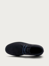 Men's casual blue suede lace-up ankle boots - Blue | FRAU