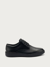 Men's casual back leather Derby shoes - Black | FRAU