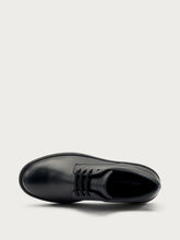 Men's casual back leather Derby shoes - Black | FRAU