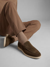 Men's casual green suede loafers - Fern/Desert | FRAU