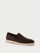 Men's casual dark brown suede loafers - Pepper/Desert | FRAU