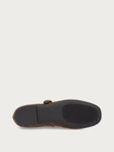 Ballerinas mit Riemchen aus Veloursleder in Grun - Schokolade/Farn | FRAU
