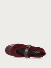 Ballerinas mit Riemchen aus Veloursleder in Bordeaux - Weinrot/Rubin | FRAU
