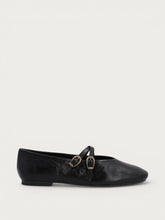 Ballerine con doppio cinturino in pelle vintage nera - Black | FRAU