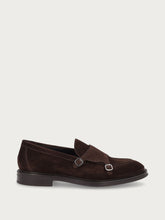 Men's brown suede double-buckle loafers - Pepper | FRAU