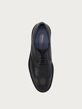 Men's calfskin Oxford shoes with wing-tip design - Black | FRAU