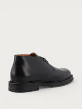 Men's smart-casual black leather lace-up ankle boots - Black | FRAU