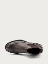 Men's dark brown leather Beatle boots with wing-tip design - Dark Brown | FRAU