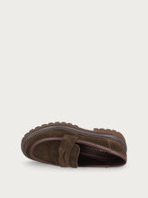 Women's brown suede loafers with chunky sole - Cocoa | FRAU