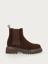 Women's brown suede Beatle boots with chunky sole - Cocoa | FRAU