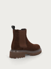 Women's brown suede Beatle boots with chunky sole - Cocoa | FRAU