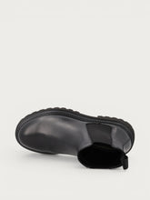 Damen-Beatle-Boots aus Leder in Schwarz mit Chunky-Sohle - Schwarz | FRAU