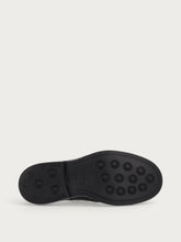 Women's black leather Beatle boots with wing-tip detail - Black | FRAU