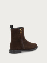 Women's brown suede ankle boots with zip - Cocoa | FRAU