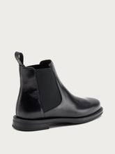 Women's minimal black leather Beatle boots - Black | FRAU