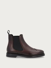 Women's brown leather Beatle boots with wing-tip design - Coffee | FRAU