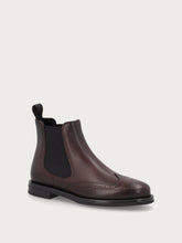 Women's brown leather Beatle boots with wing-tip design - Coffee | FRAU