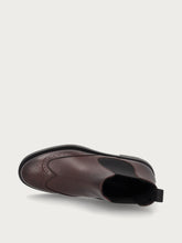 Women's brown leather Beatle boots with wing-tip design - Coffee | FRAU