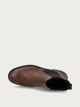 Women's tan leather Beatle boots with wing-tip design - Leather | FRAU