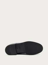 Women's black leather Beatle boots with wing-tip design - Black | FRAU