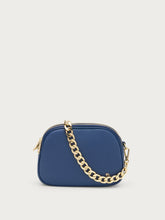 Borsa in pelle con catena - Blu | FRAU