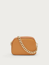 Tasche aus Leder mit Kette - Karamell | FRAU