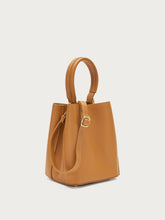 Leather mini bucket bag - Caramel | FRAU