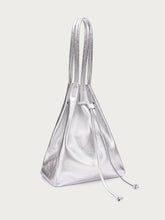Laminated leather bucket bag - Silver | FRAU