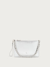 Pochette aus laminiertem Leder - Silber | FRAU