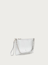 Pochette aus laminiertem Leder - Silber | FRAU
