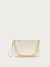 Pochette aus laminiertem Leder - Platin | FRAU