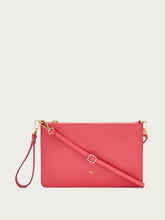 Clutch aus Leder mit Kette - Fuchsia | FRAU