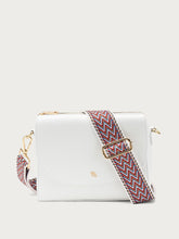 Rigid crossbody bag with flap - White | FRAU