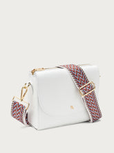 Rigid crossbody bag with flap - White | FRAU
