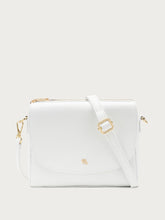 Rigid crossbody bag with flap - White | FRAU