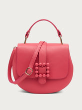 Rigid leather bag with accessory - Fuchsia | FRAU