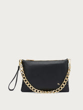 Leather clutch with chain - Black | FRAU