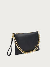 Leather clutch with chain - Black | FRAU