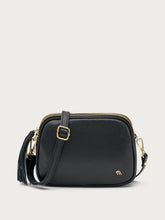 Medium leather bag with chain - Black | FRAU
