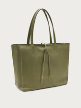 Soft leather shopping tote - Olive | FRAU