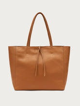 Soft leather shopping tote - Wood | FRAU